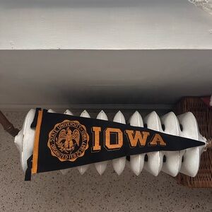 Vintage Iowa State University Black and Gold Pennant